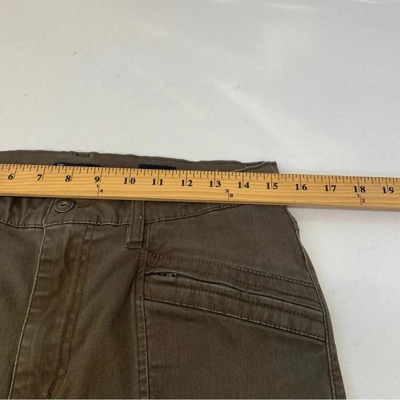 Supplies High Rise Pants Woman 12  Brown Stretch Zip Pockets  Tapered Work - Picture 9 of 11